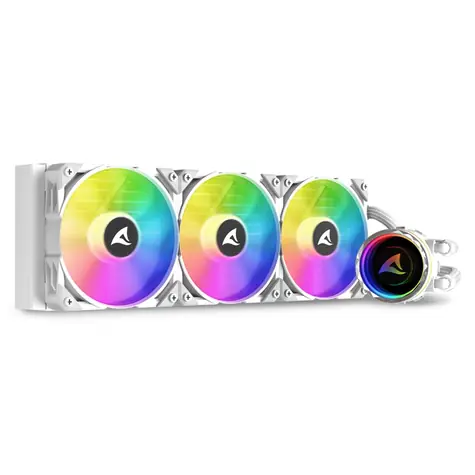 Sharkoon S90 RGB AIO 360mm biela / 3x 120mm / 2000 RPM / 71.1 CFM / 35dB / 4-pin / Intel & AMD