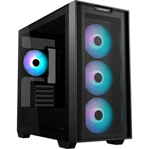 Asus A21 PLUS ARGB čierna / ATX / 2x USB 3.0 / bez zdroja / priehľadná bočnica 