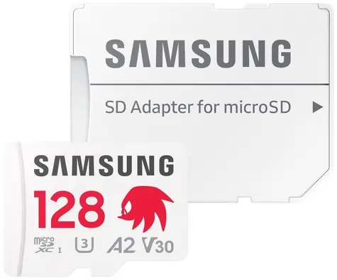 Samsung PRO PLUS Sonic the Hedgehog microSDXC 128GB + SD adaptér / UHS-1 / Class 10 / U3 / Čítanie: 180MBps / Zápis: 130MBps