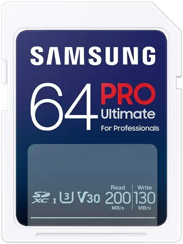Samsung PRO Ultimate SDXC 64GB / UHS-1 / Class 10 / U3 / Čítanie: 200MBps / Zápis: 130MBps