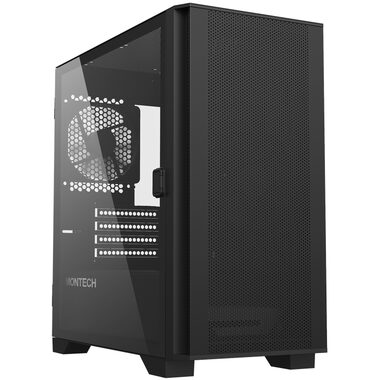 Montech AIR 100 LITE čierna / Micro ATX / 4X USBA / 2x 120mm / bez zdroja / priehľadná bočnica