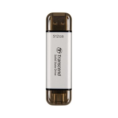 Transcend ESD310S Externý SDD 512GB Strieborná / USB-C 3.2 Gen 2 / R: 1050MBs / W: 950MBs