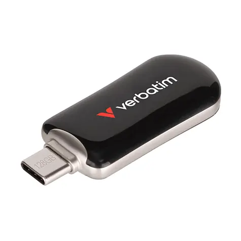 Verbatim Plectra 128GB čierna / Flash Disk / USB-C 3.0 / až 100 MBs