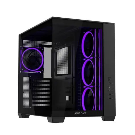 Asus A32 PLUS TG čierna / ATX / 2x USB 3.0 / 1x USB-C 3.2 / bez zdroja / priehľadná bočnica 
