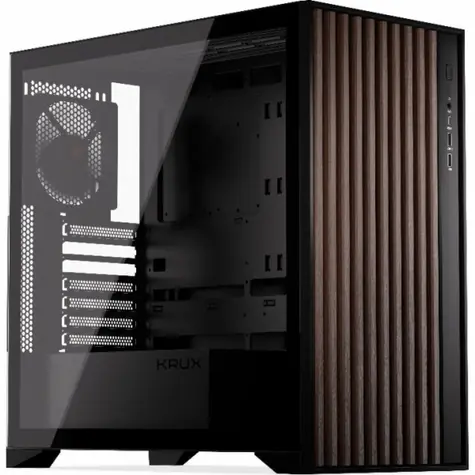 KRUX Palum čierna / PC skriňa / micro-ATX / 1x USB-C 3.1 & 1x USB-A 2.0 / priehľadná bočnica / bez zdroja 