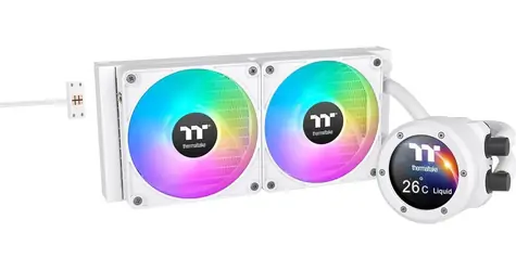 Thermaltake TH240 V2 Ultra EX ARGB Snow Edition biela / AIO vodný chladič CPU / 2x 120 mm / 2000 RPM @ 28.5 dB / 68 CFM
