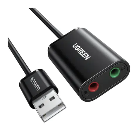 Ugreen externá USB zvuková karta / 3.5 mm mini jack / 15cm 