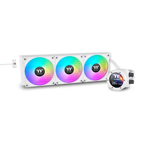 Thermaltake TH420 V2 Ultra EX ARGB biela / AIO vodný chladič CPU / 3x 140 mm / 1800 RPM @ 30,7 dB / 90.3 CFM