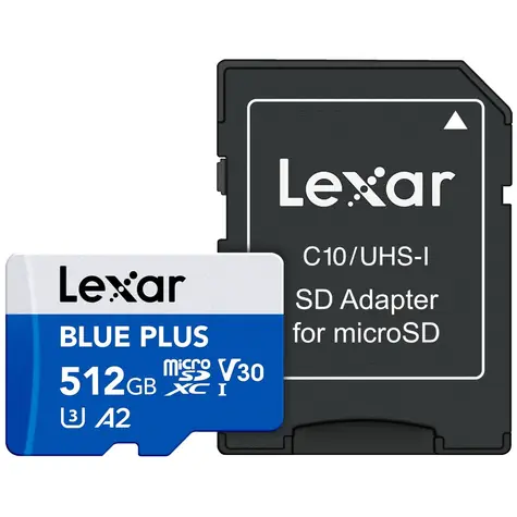 Lexar BLUE PLUS microSDHC/microSDXC 512GB / čítanie: 160MBps / UHS-I / V30