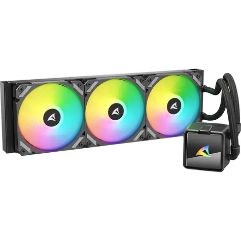 Sharkoon S60 ARGB čierna / 3x 120mm / 34.3 dB @ 2000 RPM / 83.44 CFM / AMD + Intel