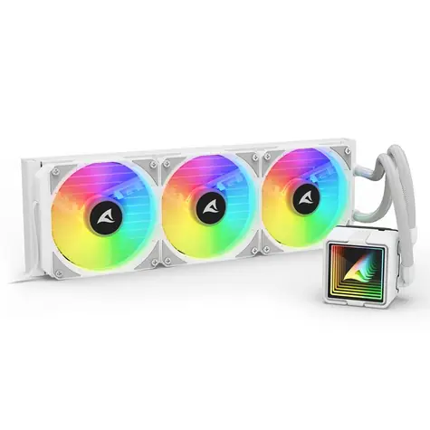 Sharkoon S100 ARGB biela / 3x 120mm / 35 dB @ 2200 RPM / 77.66 CFM / AMD + Intel