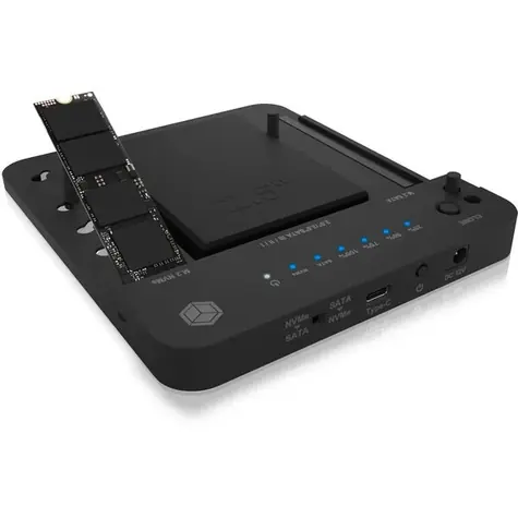 Icy Box IB-2915MSCL-C31 čierna / klonovacia a dokovacia stanica / M.2 NVME & SATA 2.5"/3.5" SSD/HDD