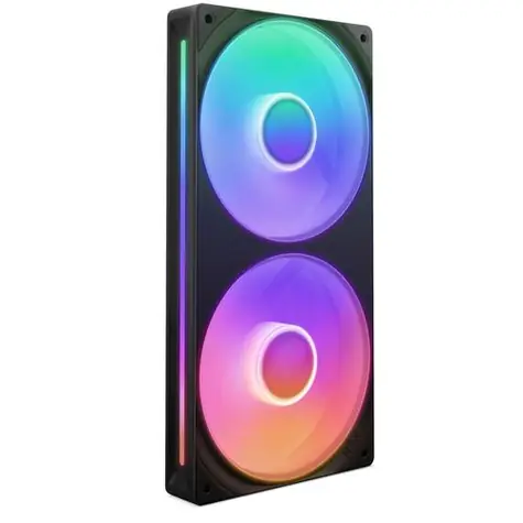 NZXT F240 RGB CORE čierna / 2x 120mm / Fluid Dynamic Bearing / 30 dB @ 2400 RPM / 75.12 CFM / 4-pin PWM + 4-pin rgb