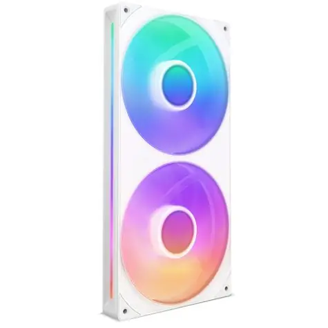 NZXT F280 RGB Core biela / 2x 140mm / Fluid Dynamic Bearing / 34.5 dB @ 2000 RPM / 98.61 CFM / 4-pin PWM + 4-pin RGB