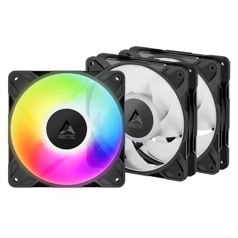 ARCTIC P12 Pre A-RGB (3ks) čierna / 120mm / PWM PST / 3000 RPM / 77 CFM / 4-pin