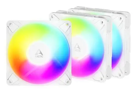 ARCTIC P12 Pro Reverse A-RGB (3ks) biela / 120mm / PWM PST / 3000 RPM / 73 CFM / 4-pin