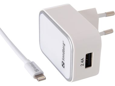 Sandberg AC nabíjačka EU s káblom Lightning / USB 2.4A