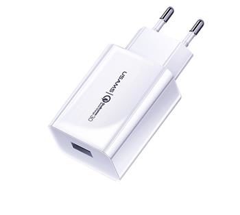 USAMS CC083 Single QC.3 USB Cestovné Nabíjačka biela / 1x USB
