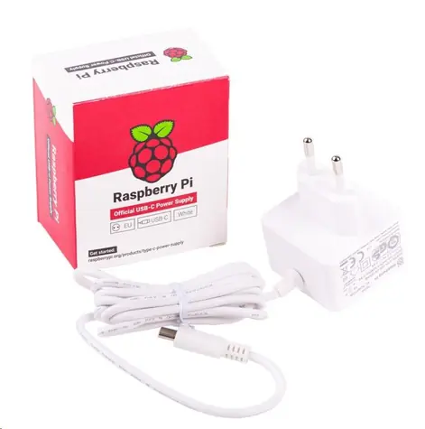 Raspberry Pi napájací zdroj USB-C 5.1V 3A pre Raspberry Pi 4B EU biela
