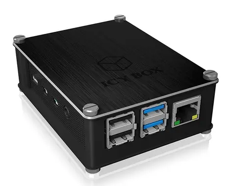 Icy Box IB-RP110 čierna / Ochranné púzdro pre Raspberry Pi 4B