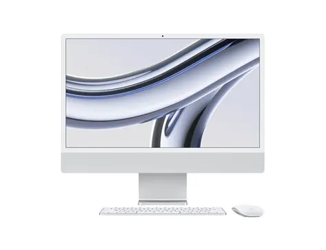 Apple iMac 24 4.5K M3 (2023) strieborná / 24" / Apple M3 / 8GB / 256GB SSD / Apple 10-core / macOS