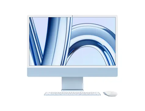 Apple iMac 24 4.5K M3 (2023) modrá / 24" / Apple M3 / 8GB / 256GB SSD / Apple 8-core / macOS