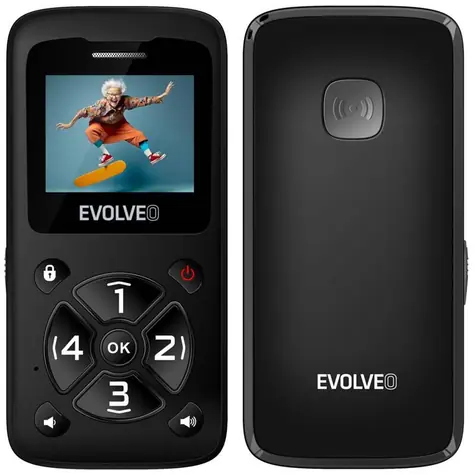 Evolveo EasyPhone ID čierna / 1.7" / SOS / microSDHC