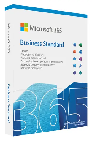 Microsoft 365 Business Standard CZ / PC &amp; Mac / 64 bit / Bez média / Krabicová licencia