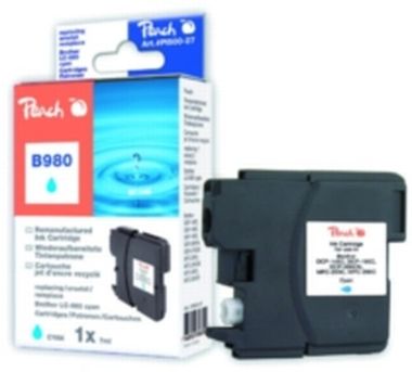 Peach LC-1100XL a LC-980XL alternatívny cartridge pre Brother / DCP-385C, DCP-395CN / 7 ml / Modrá