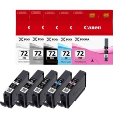 Canon PGI-72PBK/GY/PM/PC/CO multi originálny cartridge / čierna + foto modrá + foto fialová + šedá + chróma optimizer