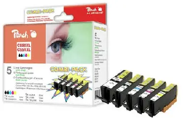 Peach PGI-550, CLI-551 XL alternatívny cartridge / 1x23, 4x13 ml / Combi Pack
