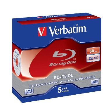 Verbatim Blue-Ray BD-RE / 50 GB / 2x / DualLayer / 5ks jewel case