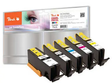 Peach Combi Pack s čipom / XL-verzia / kompatibilný s Canon PGI-550 / CLI-551