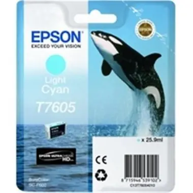 EPSON originálny cartridge T7605 / SureColor SC-P600 / 25.9ml / svetlá modrá