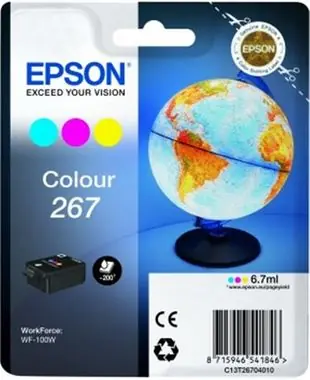 Epson 267 originálny cartridge / 6,7 ml / WF-100W / Farebná