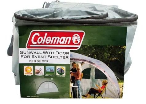 Coleman EVENT SHELTER Sunwall Door "L" strieborná / zástena s dvoma okienkami a vchodom / 365x 169 cm 