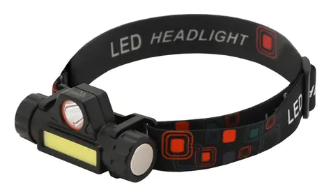 Cattara Čelovka 120lm nabíjacia čierna / Cree XP-E + COB LED / 1200 mAh / microUSB