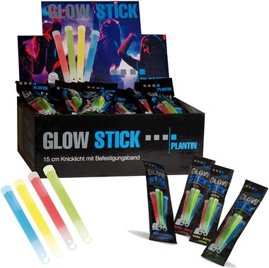 PLANTIN Glow Stick 15cm / svietiace tyčky 60 ks / 4 farby