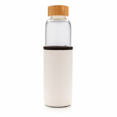 XD Design Sklenená fľaša na vodu s ochranným puzdrom biela 550 ml