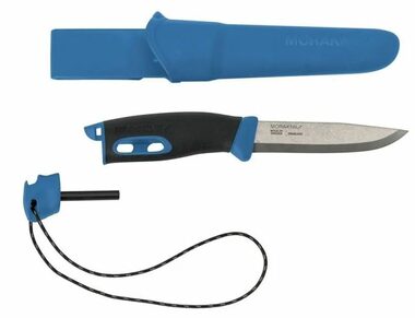 Morakniv Companion Spark modrá / Outdoor nôž s kresadlom / nerezová oceľ / čepeľ 10.4 cm / plastové púzdro