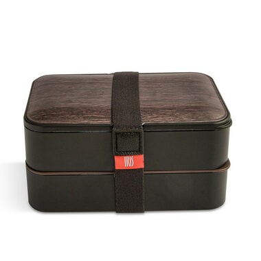 Iris Barcelona Obedový box s príborom Bento 1.2 l drevo