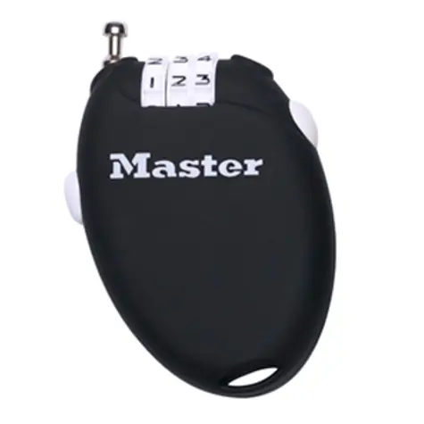Master Lock 4603EURD Zaťahovací káblový zámok - čierny
