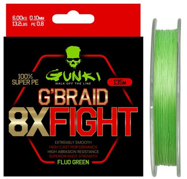 Gunki Šnúra G Braid 8X Fight (Pe0,8) 135m 0,10mm 6kg