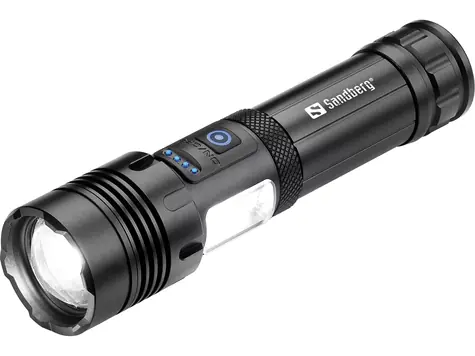 Sandberg Survivor 7in1 Torch multifunkčné svietidlo čierna / powerbanka 5000 mAh / IPX4 / USB-C