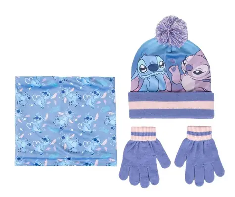 Cerdá STITCH zimný set (čiapky & nákrčník & rukavice) 