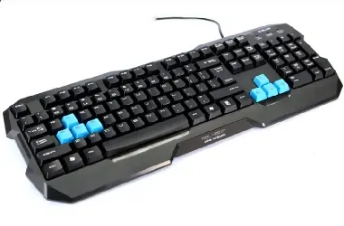 E-BLUE Polygón klávesnica / herná / odolná proti poliatiu / USB / US / čierna