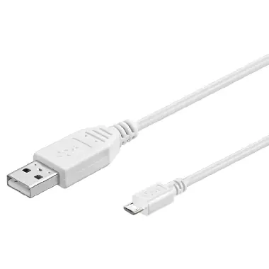 PremiumCord Kábel micro USB 2.0, AB 2m / biela