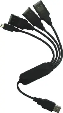 PremiumCord USB2.0 HUB 4-portový / čierny kábel