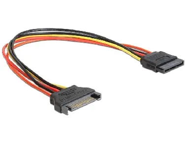 DeLock napájací kábel SATA 15 Pin samec > SATA 15 Pin samica / predlžovací / 30 cm