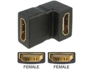 DeLock adaptér HDMI samica - HDMI samica / 90° dole